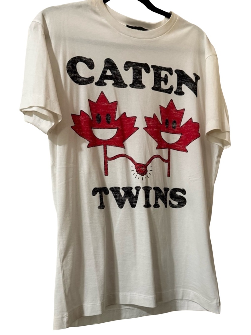 DSQUARED2 Men's Cotton T-Shirt M CATEN Twins Logo Red Black White Tee